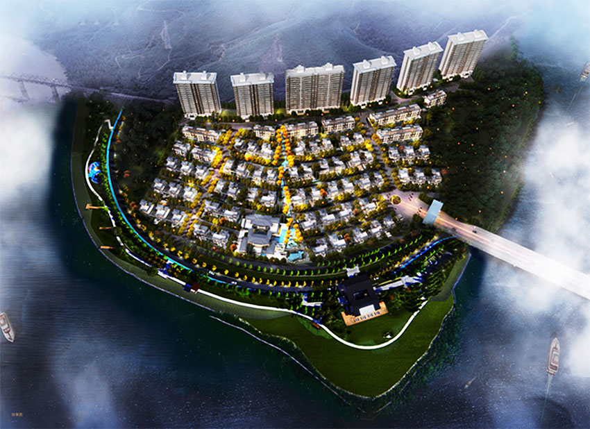 茶陵县月亮湾山水城项目位于思聪街道办事处辉山村牛山月亮湾大桥