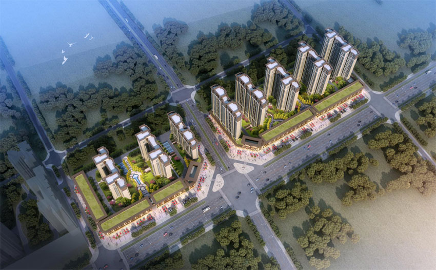 茶陵县中心嘉园项目位于茶陵犀城大道与紫阳街交汇处