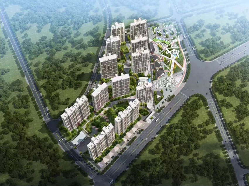 醴陵观澜云府项目位于醴陵市渌江大道和左权南路交汇处