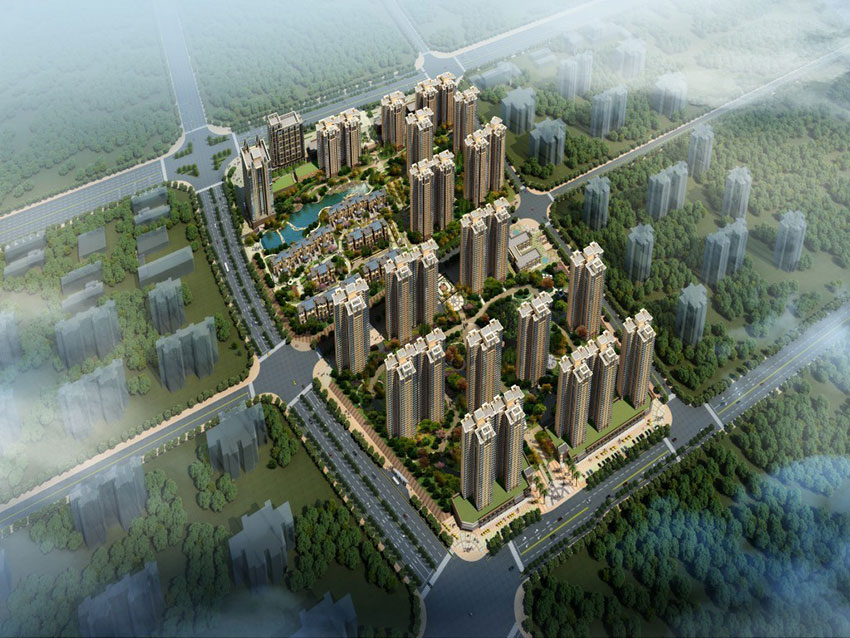株洲中房天玺湾项目位于天元泰山西路与栗雨东路交汇处