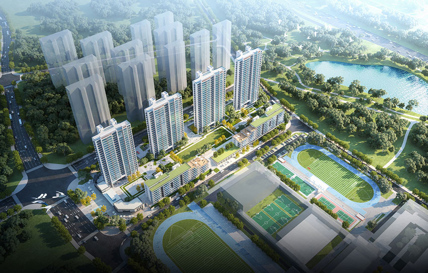 株洲高科文渊阁项目位于株洲市天元区衡山路与栗合路交汇处