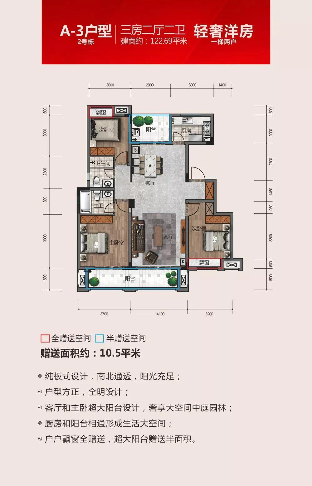 汉寿北城府A-3户型