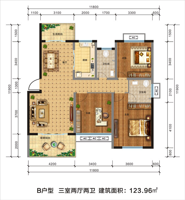 石门佳境天城B户型 