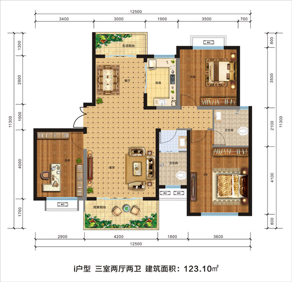 石门佳境天城I户型 