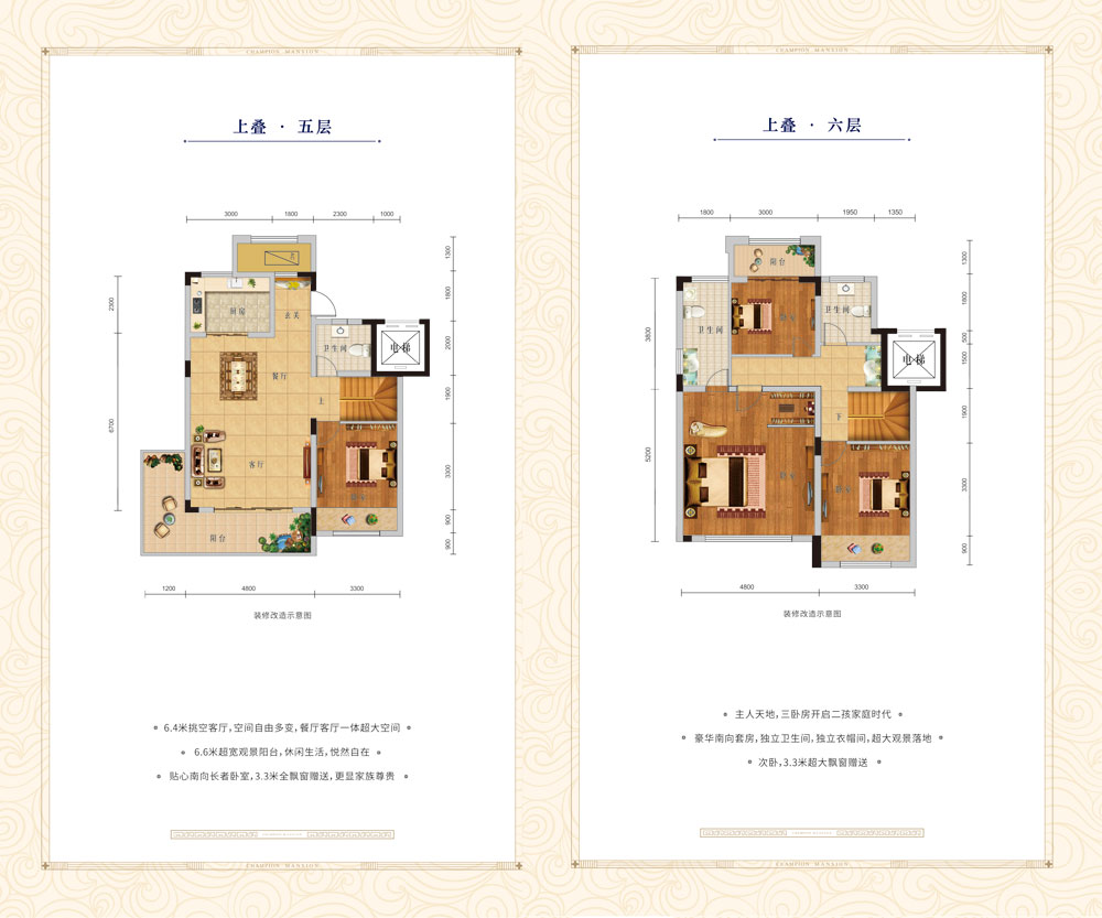 安乡状元华府庭院别墅（五、六）层 