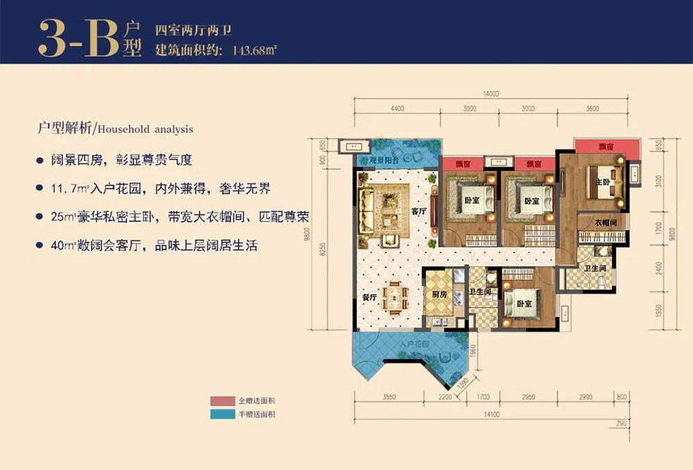 慈利万和山湖蓝湾二期3-B户型