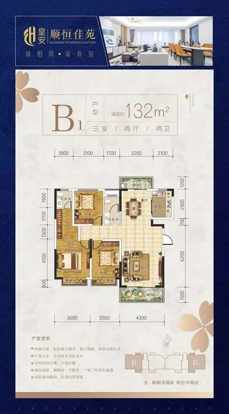 湘阴顺恒佳苑B1户型