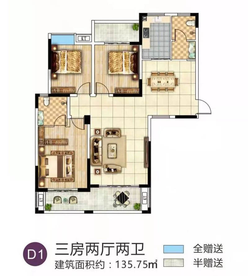 华容金湖龙湾D1户型