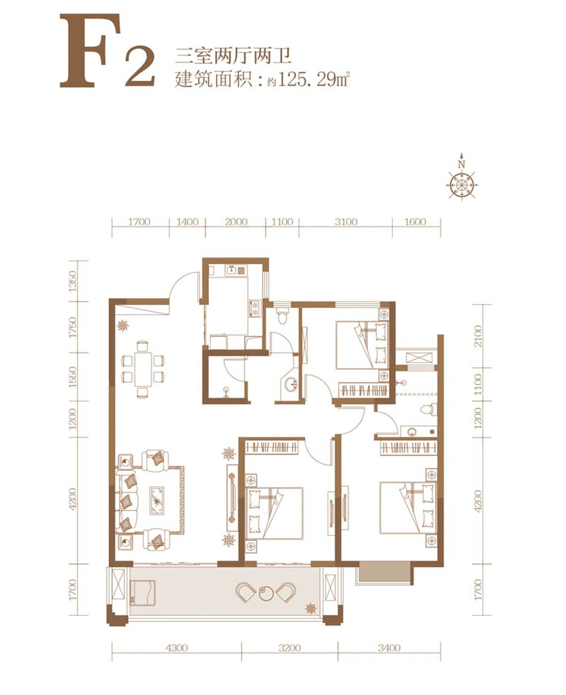 岳阳县荣湖城F2户型