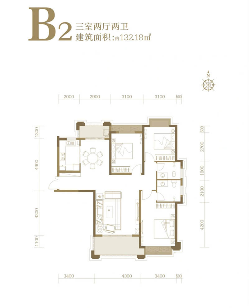 岳阳县荣湖城B2户型