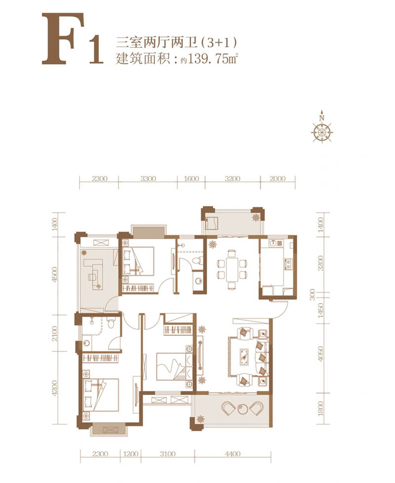 岳阳县荣湖城F1户型