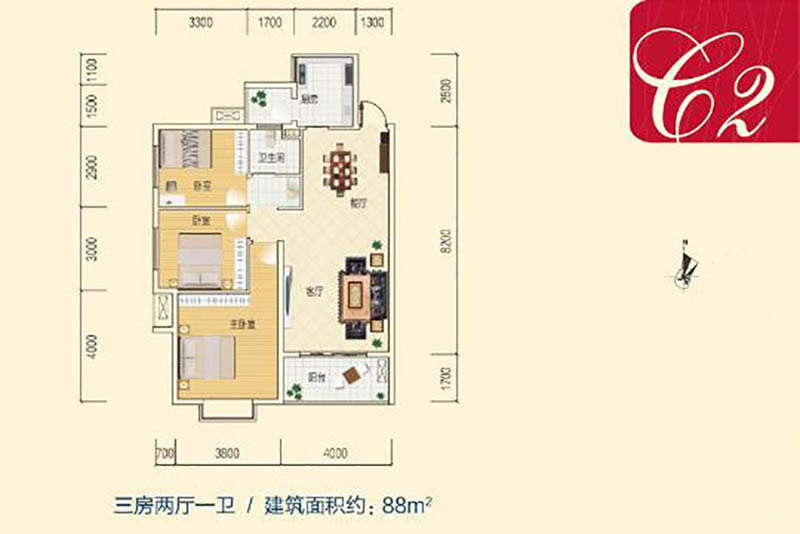 云溪大汉新城C2户型