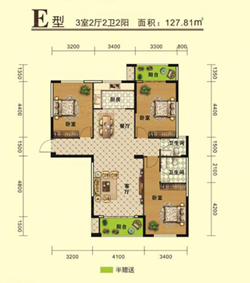 岳阳鑫翔豪庭E户型