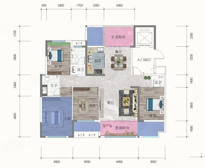 岳阳新天地半岛公园131㎡户型