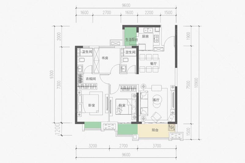 岳阳奥园誉湖湾A户型