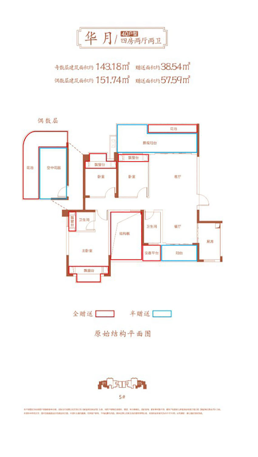 祁东新水云轩桃花源二期华月户型