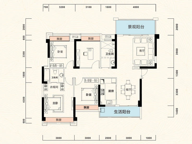 嘉禾中港瓏熙府D2户型