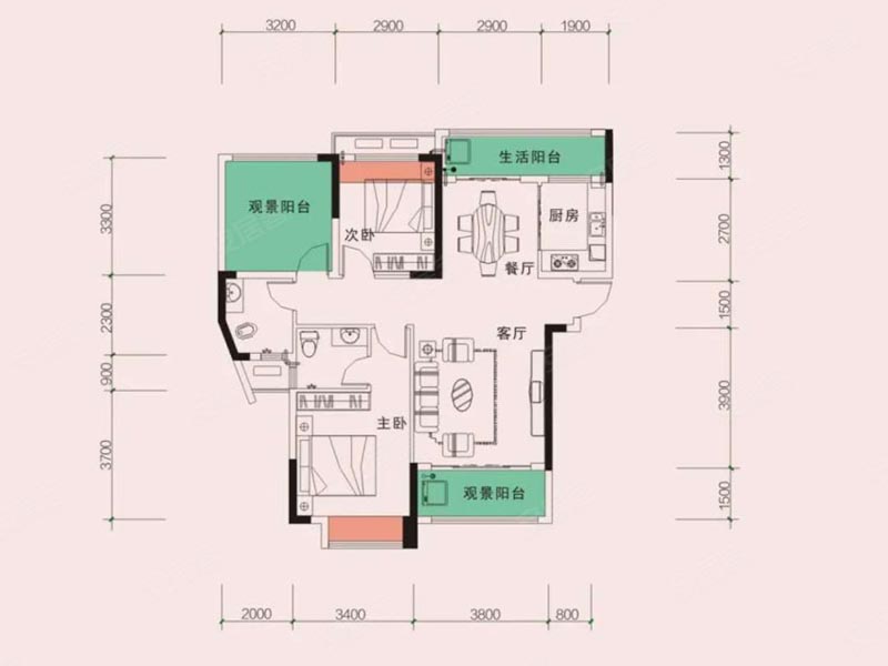 桂阳德泰宝领嘉园7栋03户型