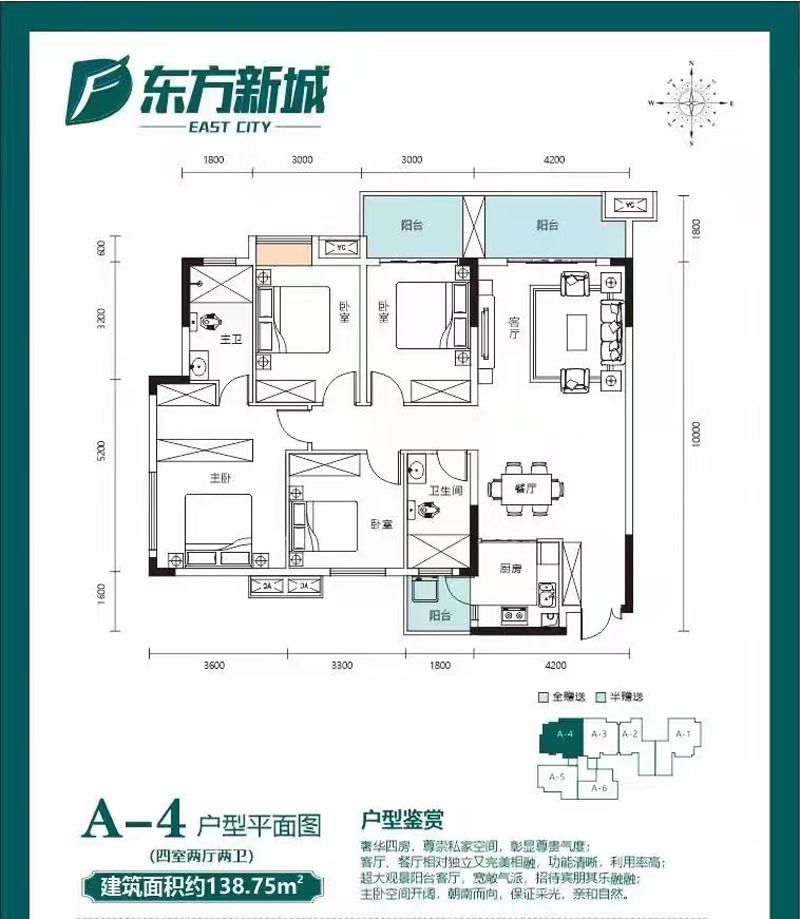 郴州东方新城三期北苑A-4户型