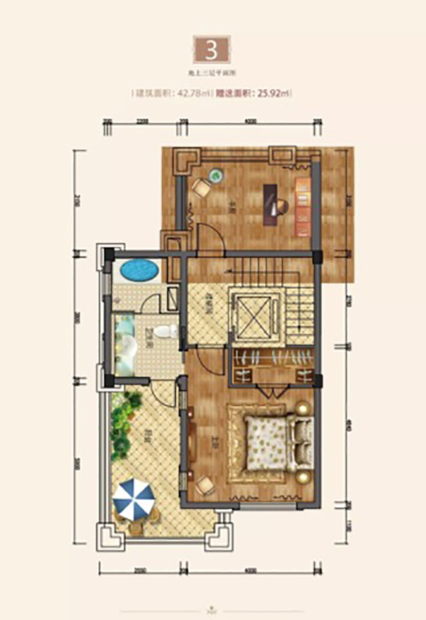 醴陵旗滨公园里开间三层