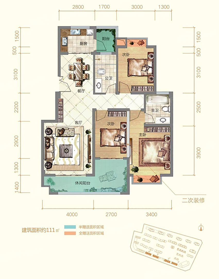 株洲盛世金龙湾3#Y3户型