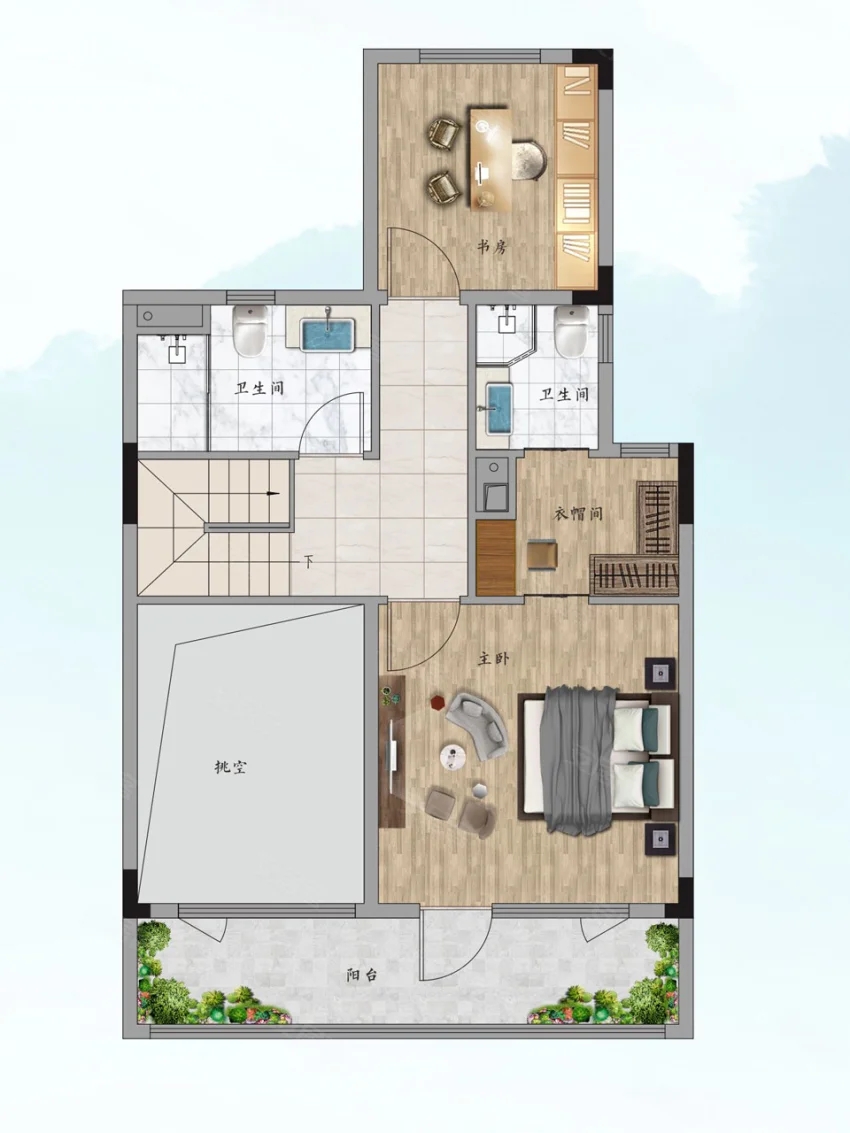株洲绿城云栖桃源建面约138㎡户型