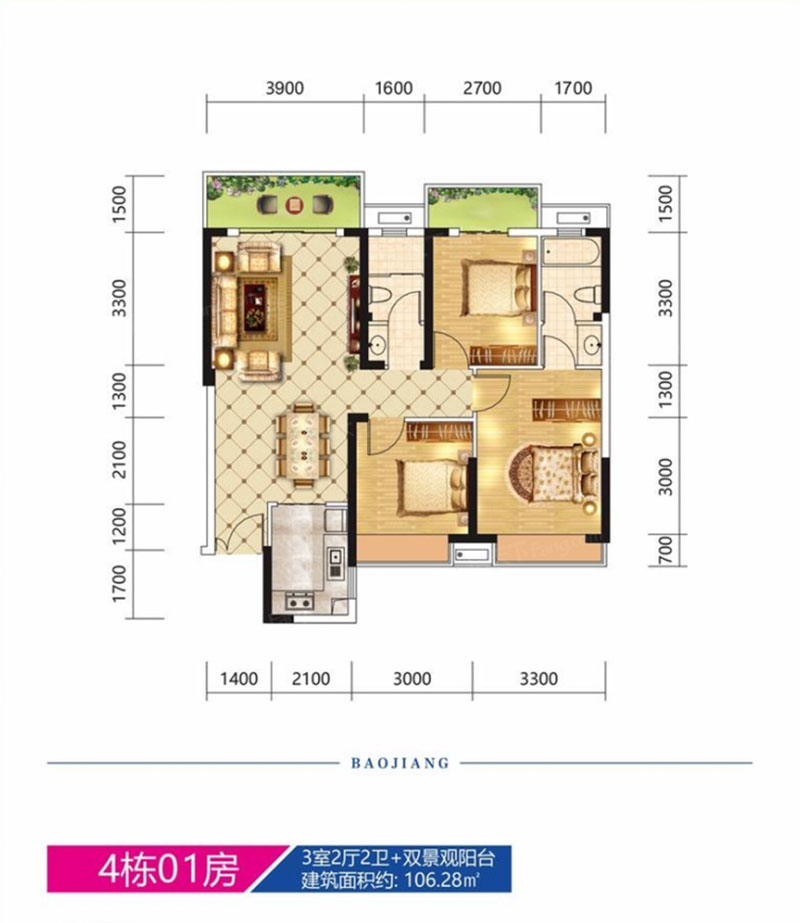 株洲宝江南城**4#01户型