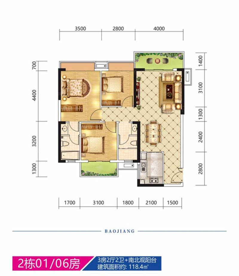 株洲宝江南城**2#01/06户型