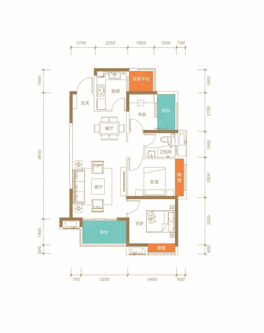 株洲​景业山湖湾A-1户型