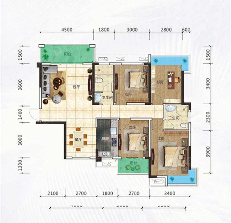 株洲​公园1987建面约128㎡户型