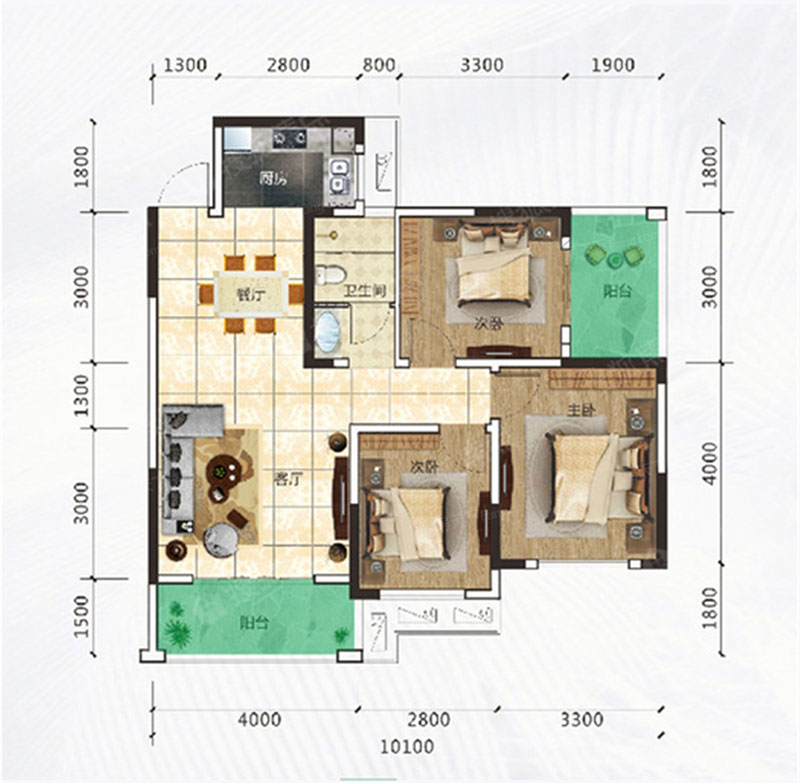 株洲​公园1987建面约98㎡户型