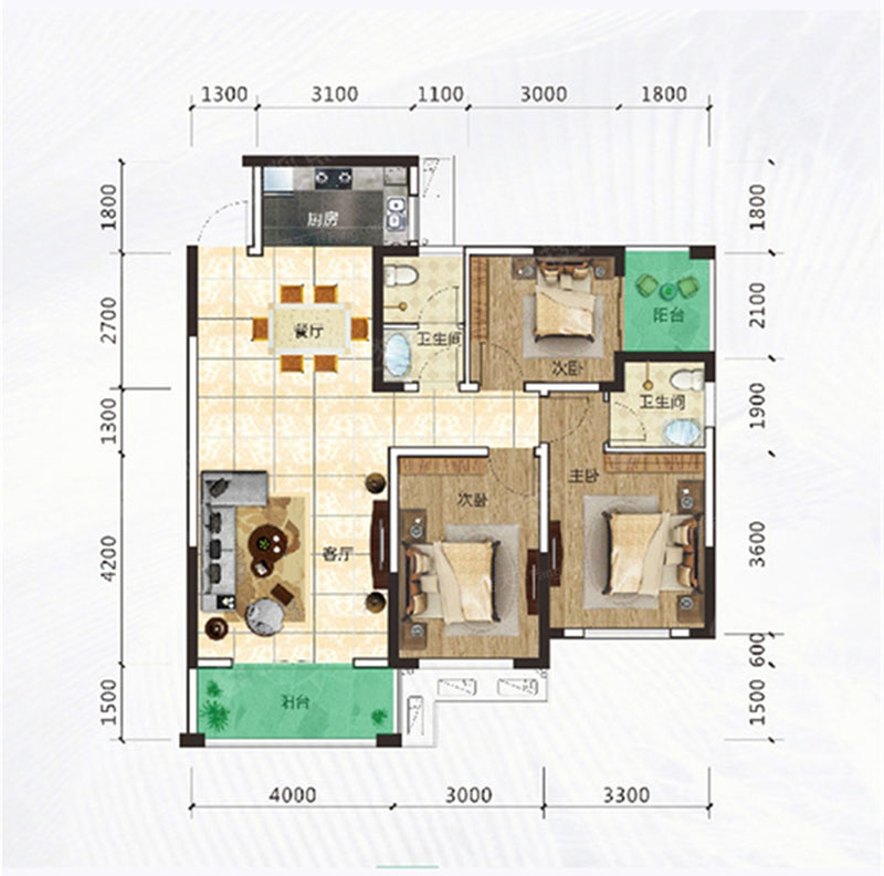 株洲​公园1987建面约110㎡户型