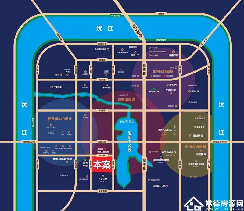 常德阳明湖一号区位图