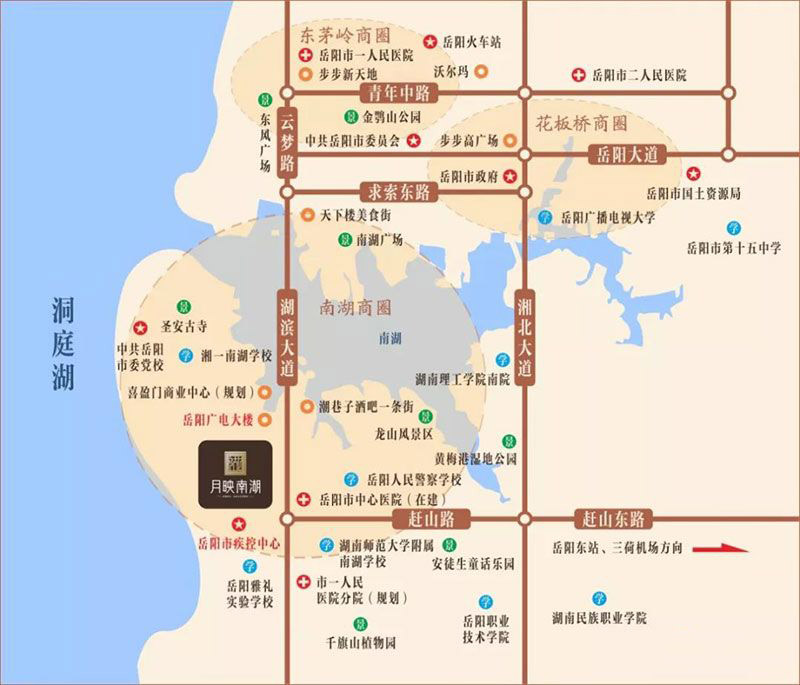 岳阳月映南湖区位图