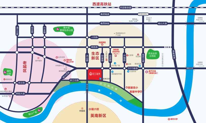 衡阳县滨江丽景区位图