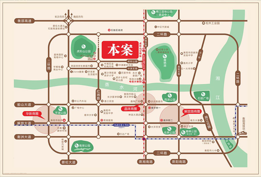 衡阳华源北街区位图