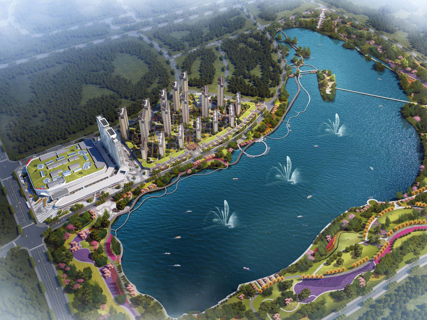 衡阳酃湖万达广场效果图