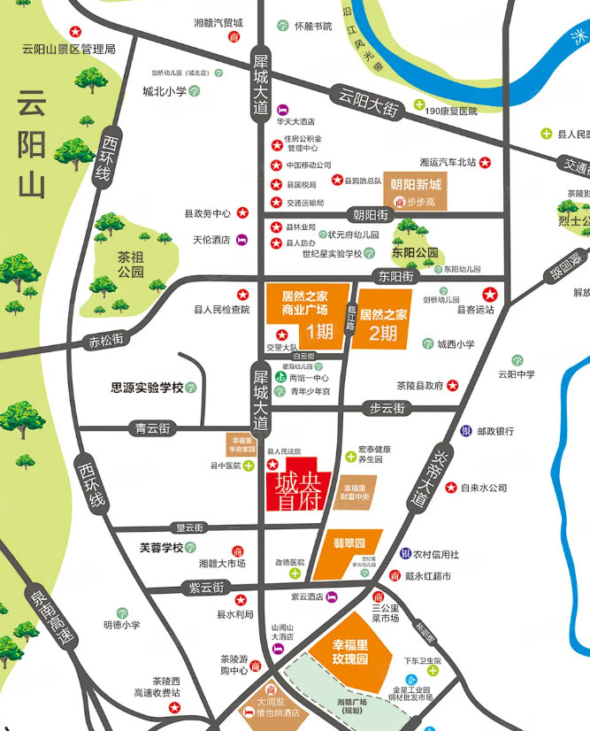 茶陵县城央首府区位图