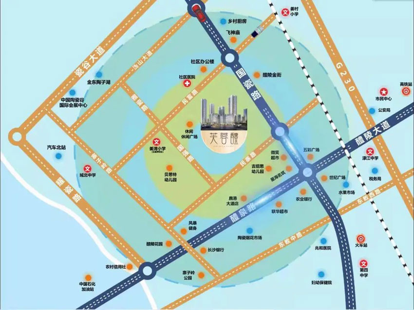 醴陵芙蓉醴区位图