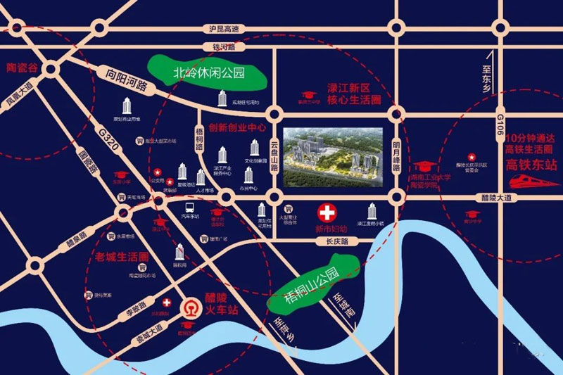 醴陵公园世家区位图