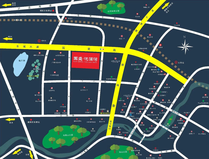 醴陵国盛悦澜湾区位图