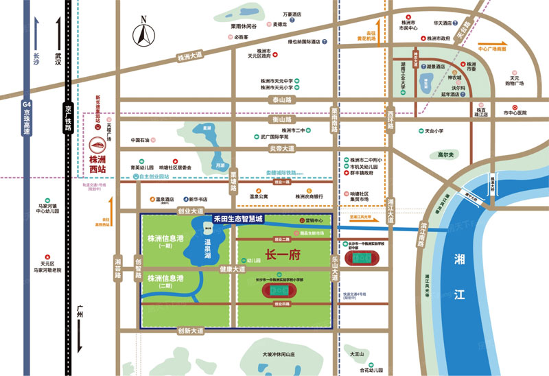 株洲禾田生态智慧城长一府区位图