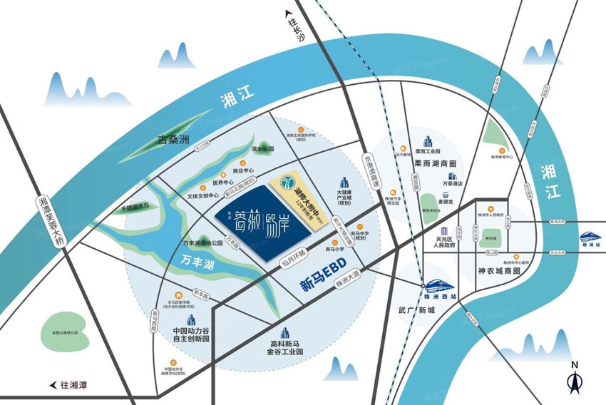 株洲蔷薇熙岸区位图