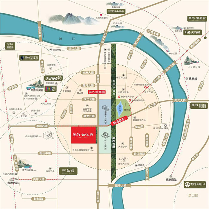 株洲美的铂悦府区位图