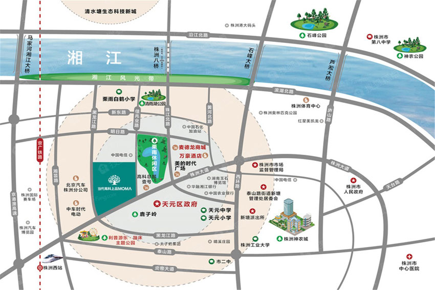 株洲当代高科上品区位图