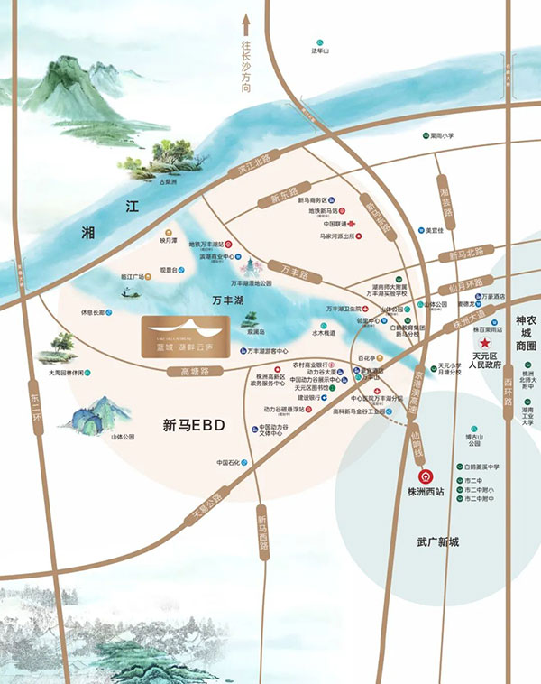 株洲湖畔云庐区位图