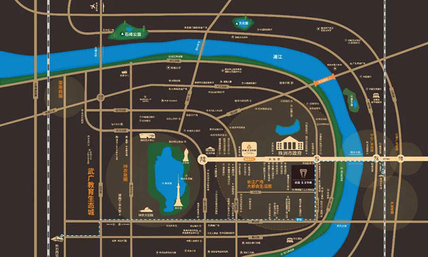 株洲汇文中心区位图