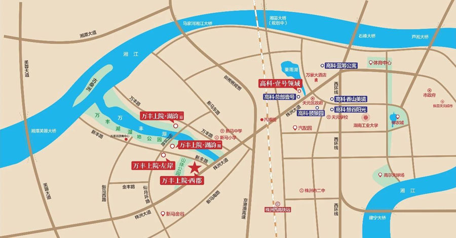 株洲万丰上院西郡区位图