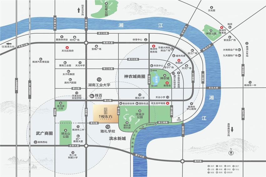 株洲悦东方区位图