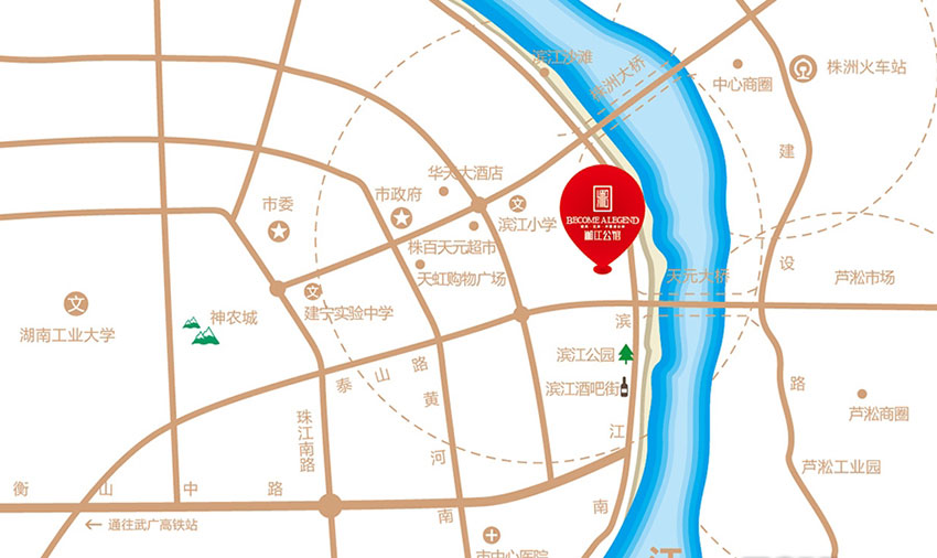 株洲湘江公馆区位图